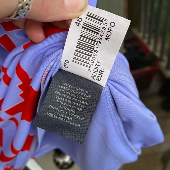 Camomilla Love Purple Red Geometric Italian Dress, Size 16, MSRP $125 - Picture 7 of 8